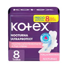 Toalla Sanitaria KOTEX ( Nocturna Ultraprotect )8 unid.